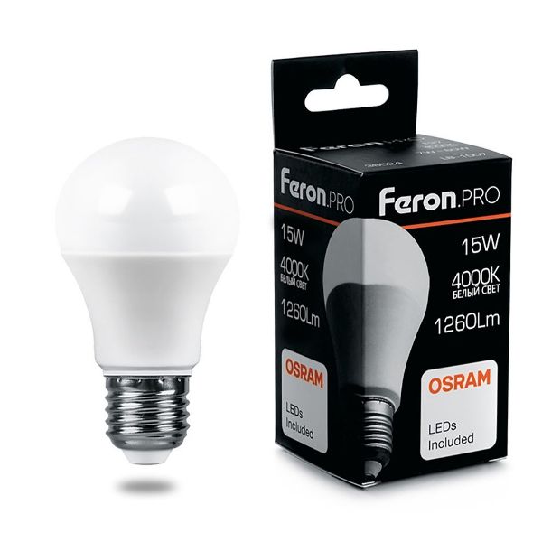 Лампа светодиодная A60 15Вт Е27 220В 6400К LB-1015 &quot;FERON PRO&quot;