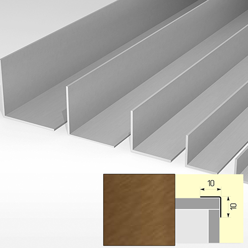Уголок алюминиевый окрашенный, бронза 10*10мм* 2,7м