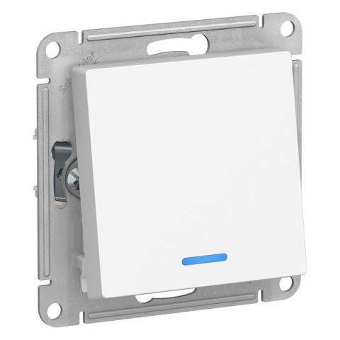 Выключатель 1-кл. с/п с инд., механизм (без рамки), ATLASDESIGN белый
