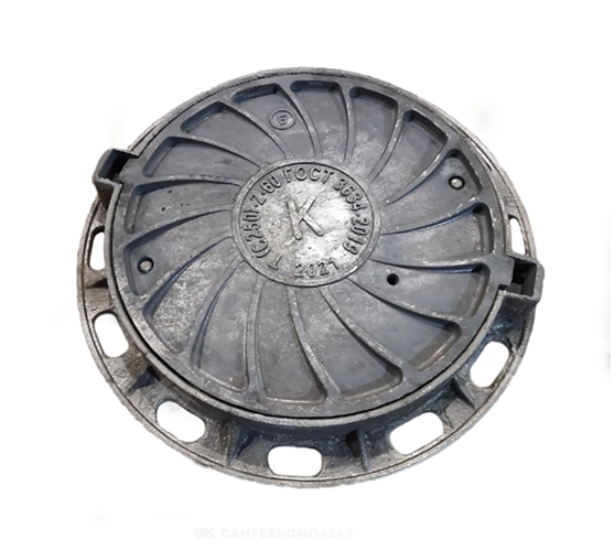 Люк чугунный тип "т", до 25000кг, с запорным устройством