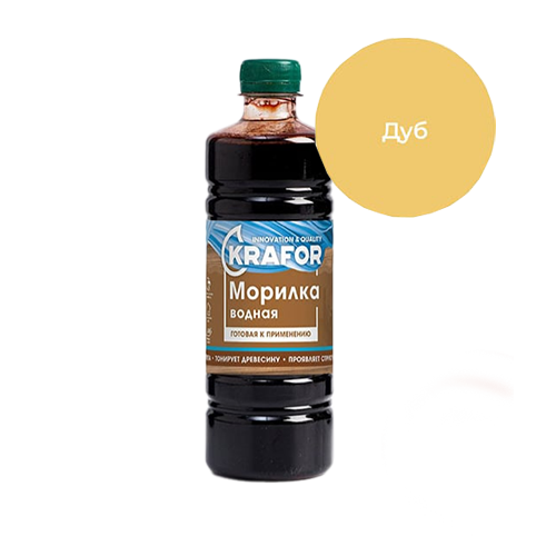 Пропитка водная "KRAFOR" защитно-декоративная тонирующая "Морилка" 0,5л, "Дуб"