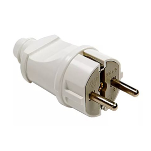 Вилка "IN HOME " белая, прямая с заземляющим контактом, 4140