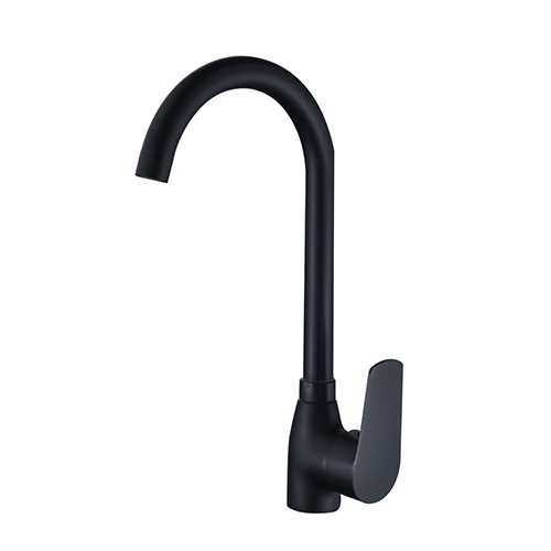 Смеситель &quot;Okatana OK01-0017&quot; одноручковый для кухни, с подводкой, черный