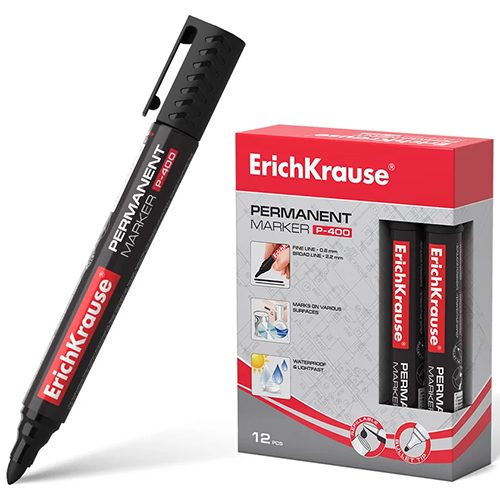 Маркер перманентный "E.K. Р400", черный, пулевидный наконечник 2,2мм