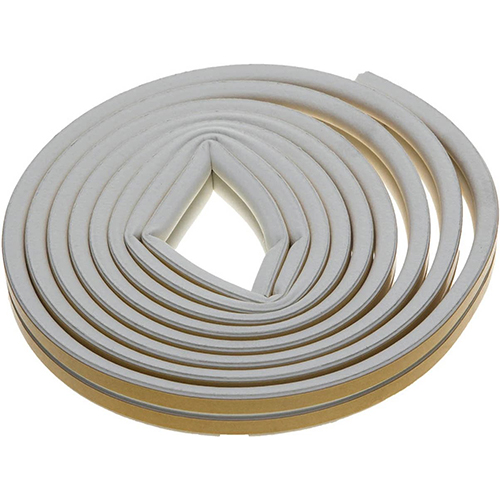 Уплотнитель тип D, резиновый самоклеящийся 6м*9мм*7мм (1/12), белый