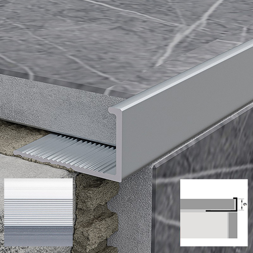 Профиль алюминиевый для плитки РП-АКП-04 2,7м, андонированный "Матовое серебро"