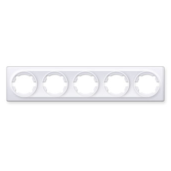Рамка на 5 приборов белая "Florence"
