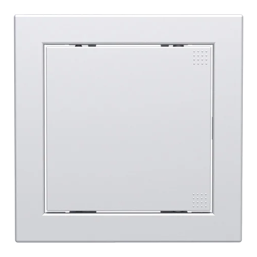 Лючок пластмассовый белый 216*216 с фланцем 196*196