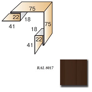 Угол сложный внешний, 80*80*2500мм, "Шоколад"