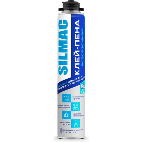 Клей-пена  всесезонная  строительная &quot;SILMAC&quot;, 850мл