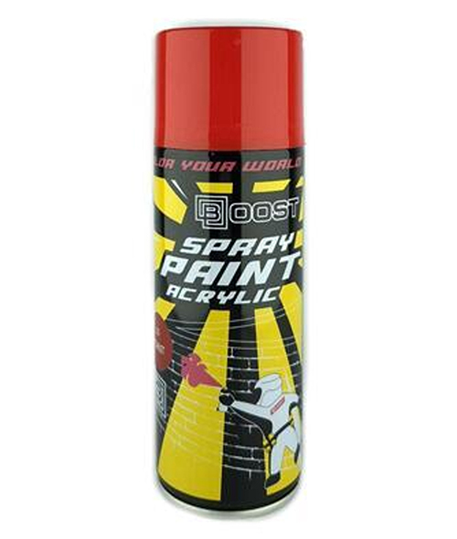 Aэрозольная краска-спрей красная "BOOST", 520мл/243гр