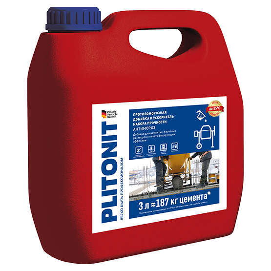 Противоморозная добавка для растворов "Плитонит Актив АнтиМороз", 3л