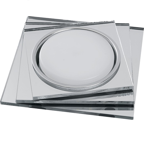 Светильник потолочный GX53 со светодиодной подсветкой 20LED*2835 SMD 4000K, 15W, без лампы, прозрачный, хром, CD5024 квадрат с драйвером в комплекте "Feron"