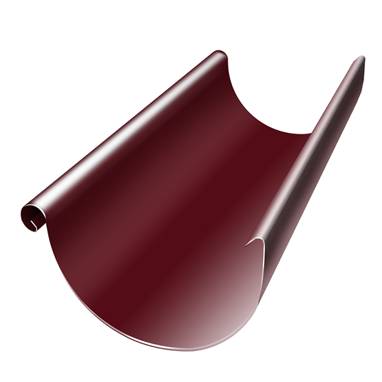 Металлический желоб водосточный "Красное вино" d=125мм, 3м "Grand Line"
