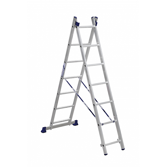 Лестница-стремянка "Алюмет" алюминиевая Н2-7, 2 секции длиной по 1,96м