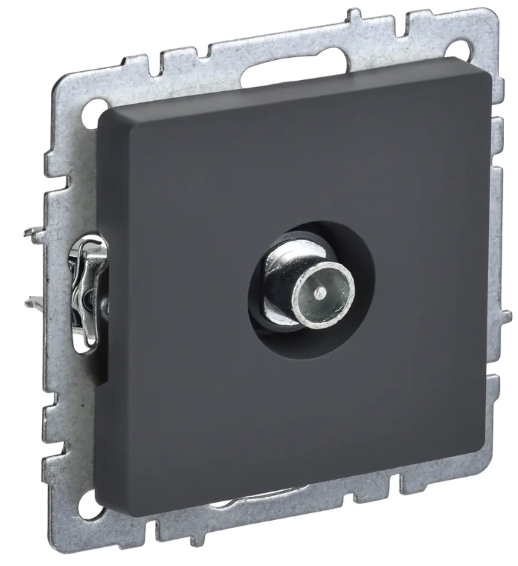 Розетка ТВ проходная "BRITE" с/п, механизм (без рамки), граф. IEK