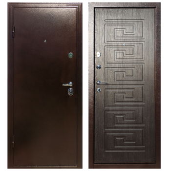 Дверь входная "Оптима 759", 860*2050*80мм, левая, металл - "Антик медь", МДФ - "Сандал серый"