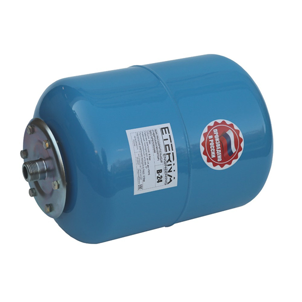 Расширительный бак ETERNA 24 литра, 6атм. для ХВС, синий бак, вертикальный