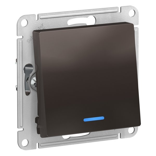 Выключатель 1 СП с подсветкой сх.1а, 10АХ, механизм, ATLASDESIGN, мокко