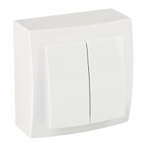 Выключатель "NILSON Themis" двухклавишный, накладной, белый