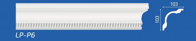 Плинтус М "Lifeplex LP-P6" потолочный, 103*103*2000мм, 1/28