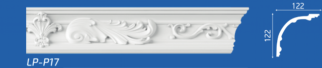 Плинтус М "Lifeplex LP-P17" потолочный, 122*122*2000мм, 1/18