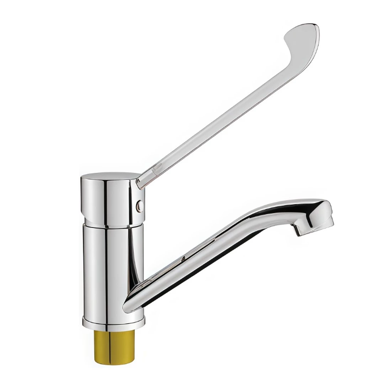 Смеситель "Belz" одноручковый для кухни "B19019", локтевой, с подводкой