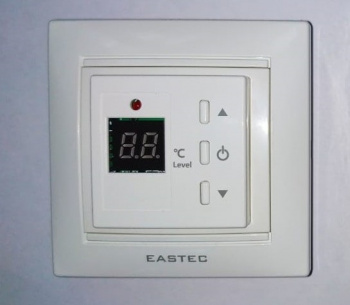 Терморегулятор "Eastec" E34 белый 3,5кВт скрытой установки электронный, 85*85*40мм