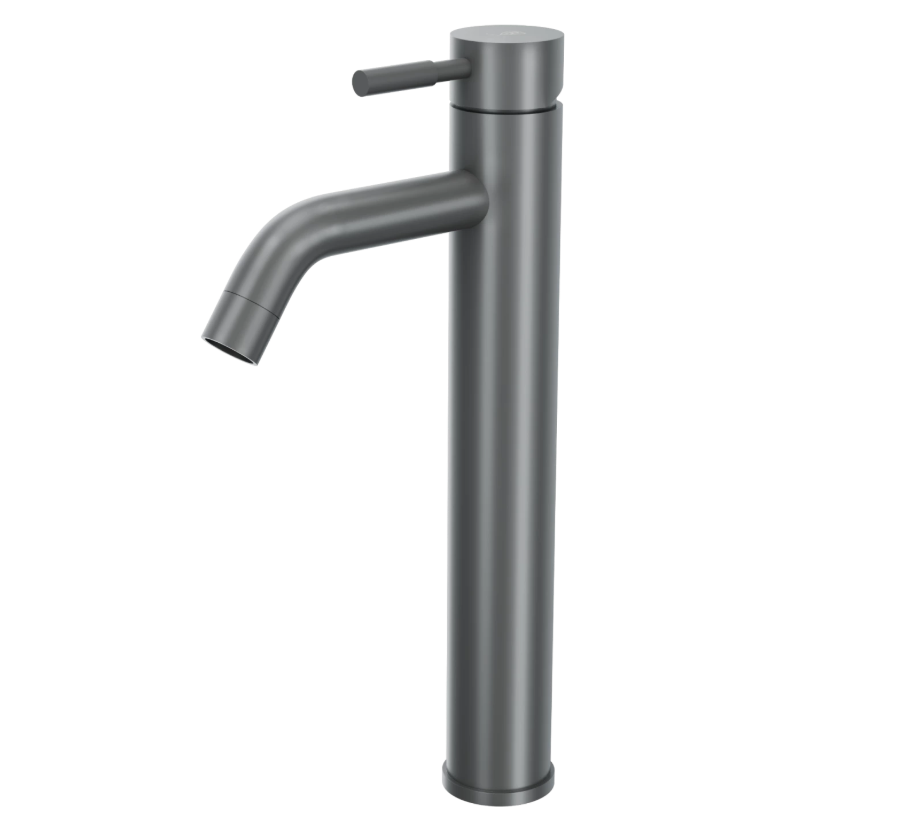Смеситель для умывальника "Melos SUS1101-12Grey", однорычажный, нержавейка, графит, с подводкой