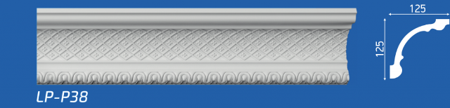 Плинтус М "Lifeplex LP-P38" потолочный, 124*124*2000мм, 1/24
