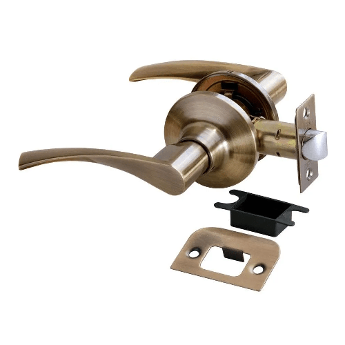 Ручка нажимная "HK-02 L AB", "Античная бронза", ключ/фиксатором