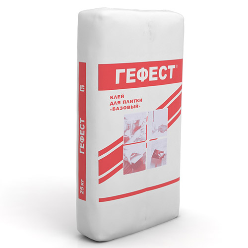 Клей для керамической плитки размером не более 30х30см Гефест Базовый серый 25кг