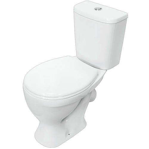 Унитаз-компакт "Sanita" косой выпуск, нижняя подводка "Формат стандарт" с крышкой