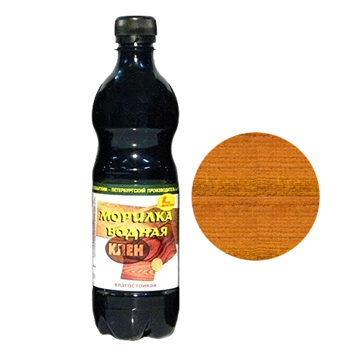 Пропитка водная "НОВБЫТХИМ" защитно-декоративная тонирующая "Морилка" 0,5л, "Клён"