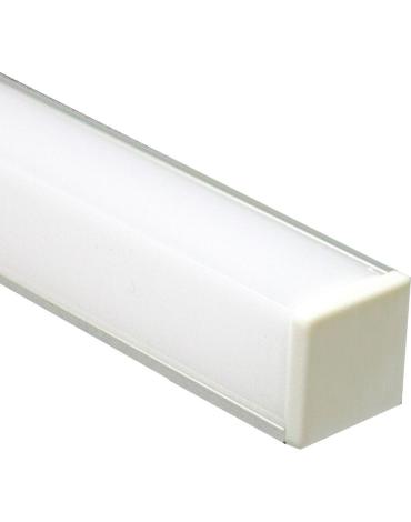 Профиль CAB281 для светодиодной ленты 12В, угловой-квадратный,16*16мм, 2м, матовый рассеиватель, серебро, 2 заглушки, 4 крепления