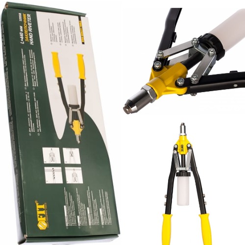 Заклепочник "Fit" силовой двуручный, пластиковый контейнер 3,2-6,4мм (440мм)