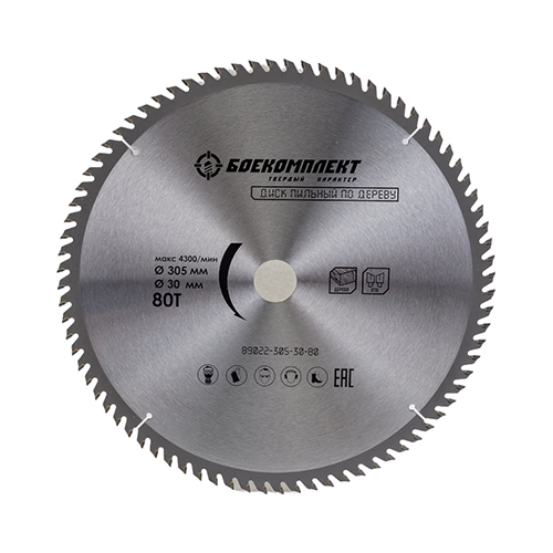 Диск пильный "Боекомплект" 305*30мм, 80 зубов, 3мм, по дереву
