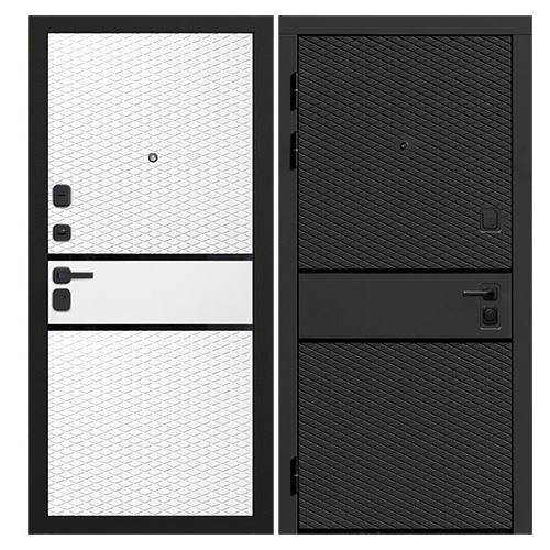 Дверь входная "Диамант Оникс D-91", 960*2050*100мм,левая,металл, 2 МДФ- "Бетон темный",МДФ "Белый эмалит"