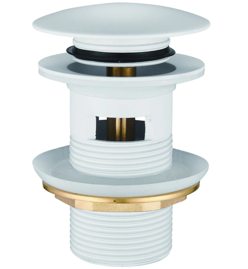 Донный клапан "Haiba" для умывальника, с переливом, белый, HB67-8