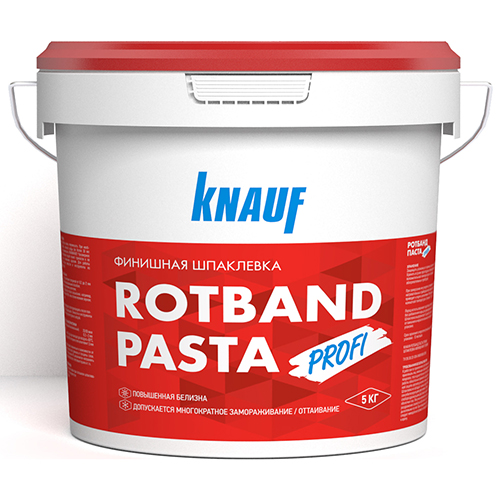Шпатлевка виниловая "Кнауф Ротбанд Паста Профи", белый 5кг