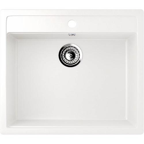 Мойка из искусственного гранита  "Ulgran",560*500*180мм "прямоугольная", ультра-белый