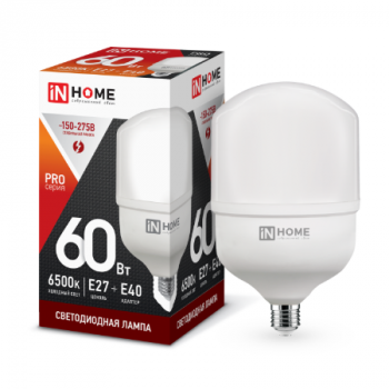 Лампа светодиодная 60Вт "LED-HP-PRO" IN HOME Е27/Е40 220В 6500К 5400Лм