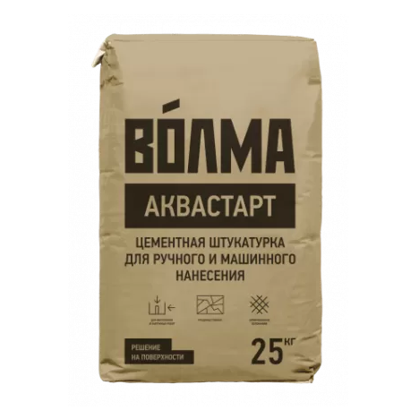 Штукатурка цементная Волма Аквастарт, 25кг