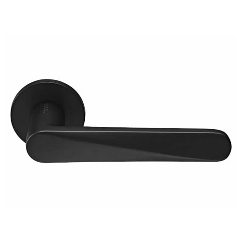 Ручка дверная "MH-58-R6 BL", нажимная, круглая накладка, "Черный"