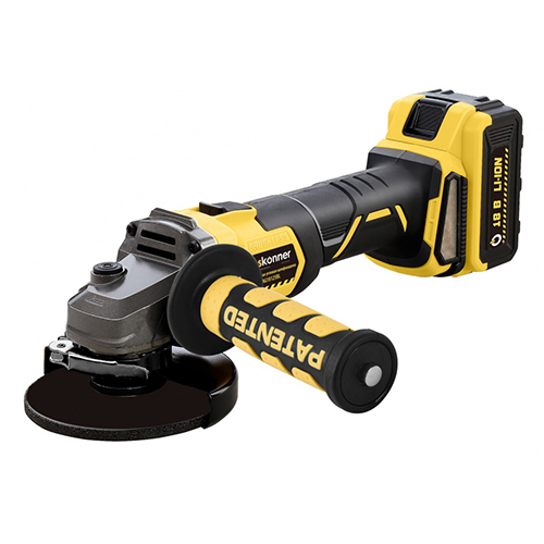 УШМ аккумуляторная 125мм "Hanskonner" HAG18125BL 18В, Unibattery, пл.пуск, 2х4.0Ач, ЗУ, кейс