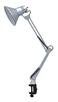 Светильник "IN HOME" настольный "СНС-13С" Е27, 60Вт, 230В, серебристый, крепление струбцина