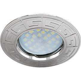 Светильник потолочный встраив. MR16 GU5.3, "Ecola DL110А" встр. литой Антик Хром 24x86мм