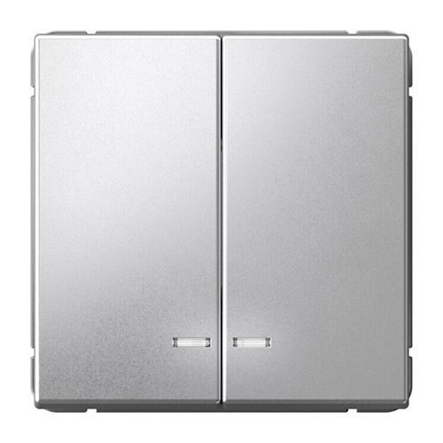 Выключатель 2-кл. с/п с инд., механизм (без рамки), ARTGALLERY алюминий