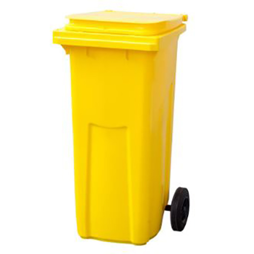 Мусорный контейнер передвижной 120л. желтый