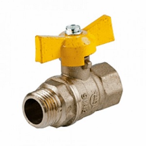 Кран шаровый для газа ДУ15 РУ16 бабочка в/н "Галлоп"